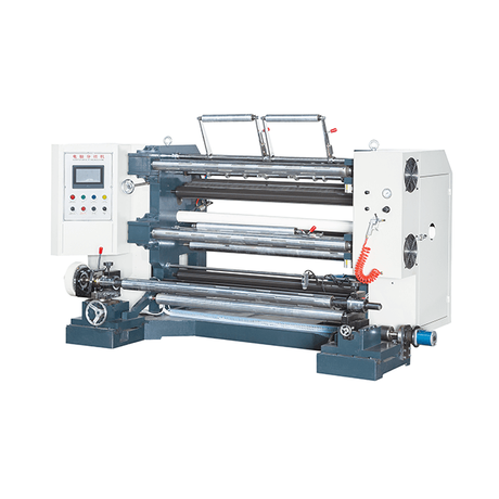 Machine de refendage et de rembobinage contrôlée par PLC vertical à grande vitesse pour film plastique en 200 M/Min